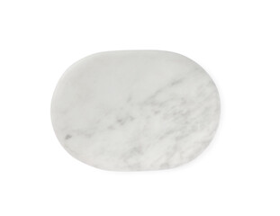 One marble stone isolated on white, top view