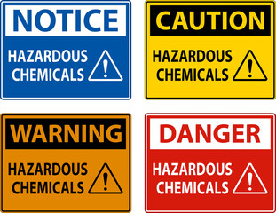 Hazardous Chemicals Sign On White Background