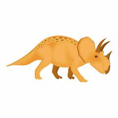 Dinosaurs Triceratops isolated on a white background. illustration for printing on packaging paper, fabric, postcard, clothing. Cute children's background