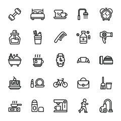 morning routine icon set illustration vector graphic