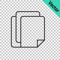 Black line File document icon isolated on transparent background. Checklist icon. Business concept. Vector