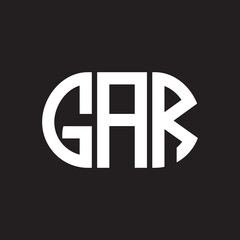 GAR letter logo design on black background. GAR creative initials letter logo concept. GAR letter design.