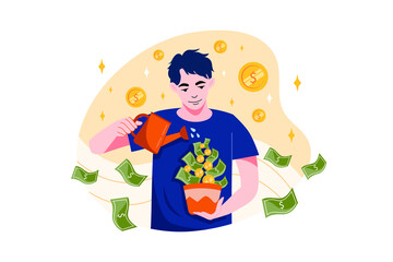 Financial Management Illustration concept. Flat illustration isolated on white background.