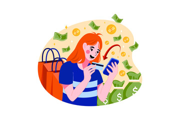 Financial Management Illustration concept. Flat illustration isolated on white background.