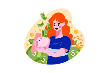 Financial Management Illustration concept. Flat illustration isolated on white background.