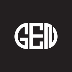 GEN letter logo design on black background. GEN creative initials letter logo concept. GEN letter design.