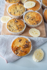 sweet home made peanut butter, chocolate, banana muffins