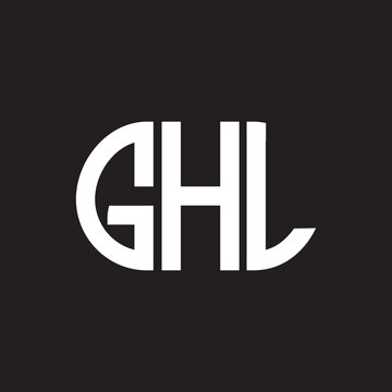 GHL letter logo design on black background. GHL creative initials letter logo concept. GHL letter design.