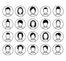 Male  character avatars. Flat style people vector icons set