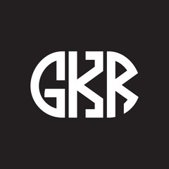Obraz premium GKR letter logo design on black background. GKR creative initials letter logo concept. GKR letter design.