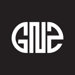 GNZ letter logo design on black background. GNZ creative initials letter logo concept. GNZ letter design.