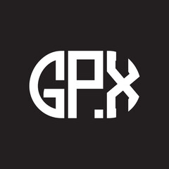 GPX letter logo design on black background. GPX creative initials letter logo concept. GPX letter design.