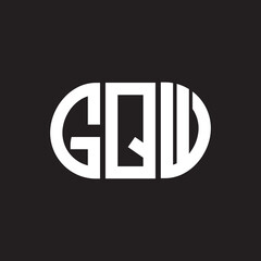 GQW letter logo design on black background. GQW creative initials letter logo concept. GQW letter design.