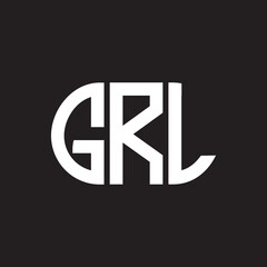 GRL letter logo design on black background. GRL creative initials letter logo concept. GRL letter design.