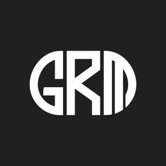 GRM letter logo design on black background. GRM creative initials letter logo concept. GRM letter design.