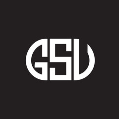 GSV letter logo design on black background. GSV creative initials letter logo concept. GSV letter design.
