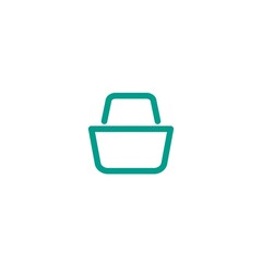 Fototapeta premium Shopping basket simple icon isolated on white background.