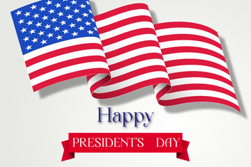 Presidents' Day. Presidents Day poster. Happy Presidents Day Background and symbols with USA flag. Vector illustration
