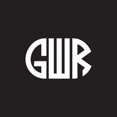 GWR letter logo design on black background. GWR creative initials letter logo concept. GWR letter design.