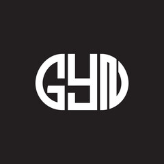 Obraz premium GYN letter logo design on black background. GYN creative initials letter logo concept. GYN letter design.