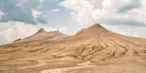 Mud volcanoes. Buzau county, Romania