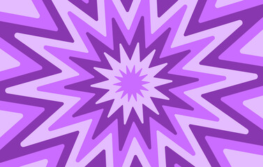 Colorful horizontal retro background in purple colors.  Abstract psychedelic vector background. Star tunnel in style 70, 80s