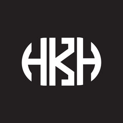 HKH letter logo design on black background. HKH creative initials letter logo concept. HKH letter design.