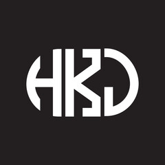 Obraz premium HKJ letter logo design on black background. HKJ creative initials letter logo concept. HKJ letter design.