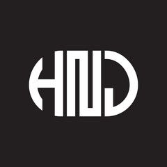 HNJ letter logo design on black background. HNJ creative initials letter logo concept. HNJ letter design.