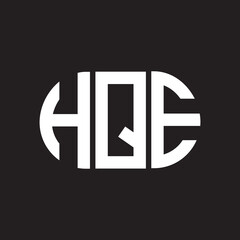 HQE letter logo design on black background. HQE creative initials letter logo concept. HQE letter design.