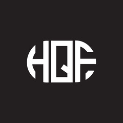 HQF letter logo design on black background. HQF creative initials letter logo concept. HQF letter design.