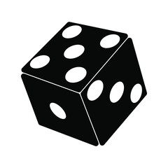 Dice cube icon. casino game sign. Vector illustration