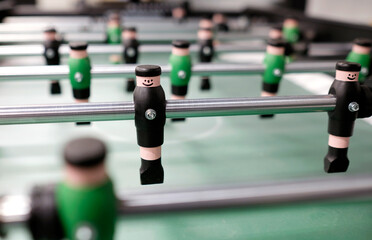 Selective focus on foosball table player