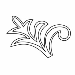 Patterned curls close-up on a white background. Fragments of vector graphics. Material for creating jewelry and seamless designs.