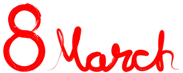 Greeting cards with line.International womans day . 8 march . Handwritten lettering typography