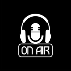 On Air Microphone icon isolated on dark background