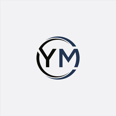 simple creative logo design letter ym
