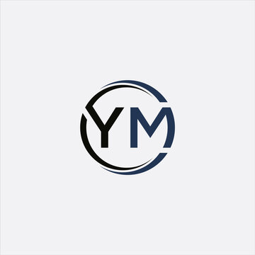 simple creative logo design letter ym