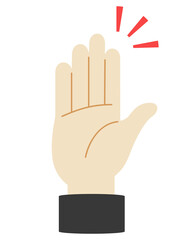 挙手の手のイラスト