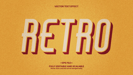 Retro 3D Text Effect with Retro and Vintage Style