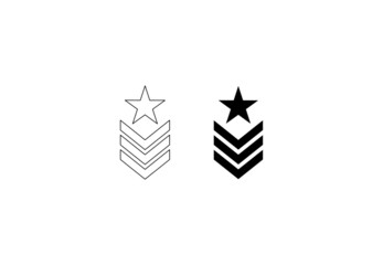 Obraz premium outline silhouette military rank icon isolated on white background