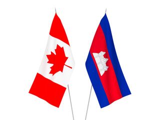 Kingdom of Cambodia and Canada flags