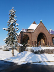 Building of the crematorium in Debrecen city, Hungary