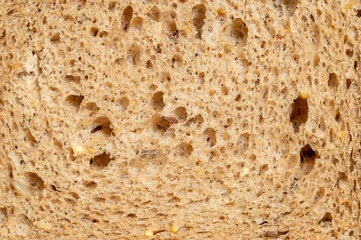 The texture of bread with seeds for a healthy diet
