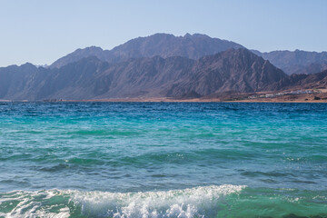 panorama view from the height of the mountains range  to the red sea