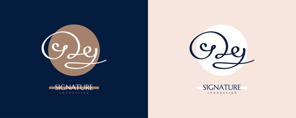 Initial D and Y Logo Design with Elegant and Minimalist Handwriting Style. DY Signature Logo or Symbol for Wedding, Fashion, Jewelry, Boutique, and Business Identity