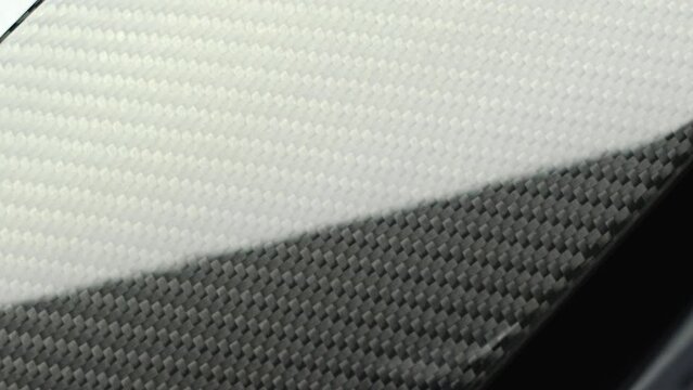 Carbon Fiber Rear Wing Of A 2-seater Expensive Supercar. - close up