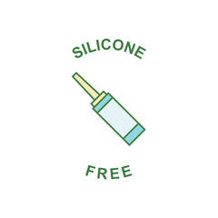 Silicone free label icon in color icon, isolated on white background 