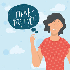 woman speaking think positive