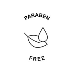 paraben free icon in black line style icon, style isolated on white background